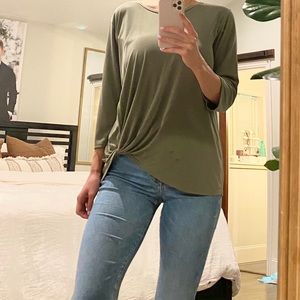 Buttery Soft 3/4 Sleeve Green Envelope Shirt